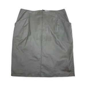 TSE Khaki Cotton and Silk Mini Skirt